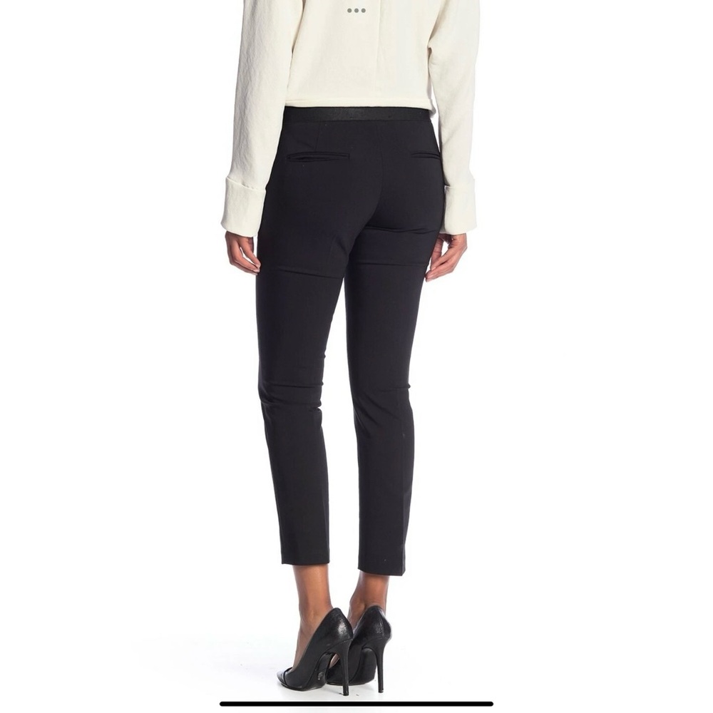 Amanda + Chelsea Black Stretch Career Pants 24” Inseam Size 8 Flat Front